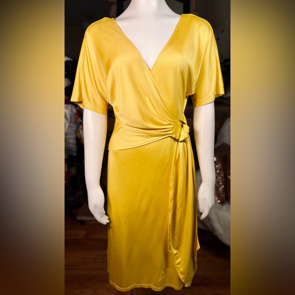 Diane Von Furstenberg Yellow Nagami Dolman Style Wrap Dress, Szs 6 & 10